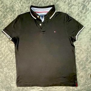 Black Tommy Hilfiger polo for men